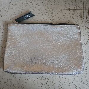 Ipsy Silver Textured Pouch